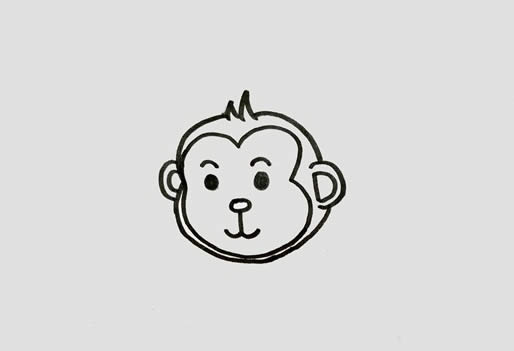 下山的卡通小猴子簡筆畫