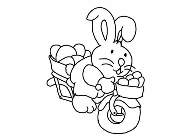 騎車的小白兔簡筆畫