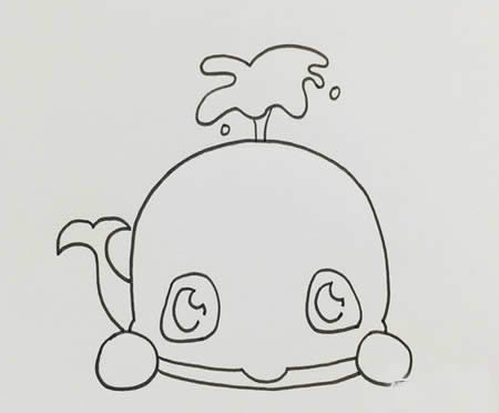 噴水的鯨魚(yú)簡(jiǎn)筆畫(huà)