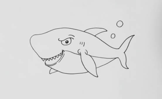 兒童鯊魚簡筆畫步驟