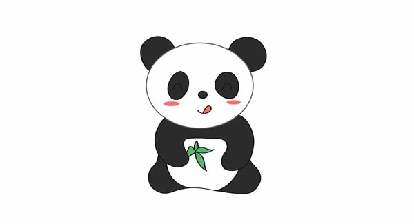 呆萌的大熊貓簡筆畫