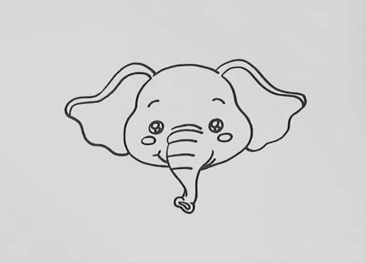 卡通的大象簡(jiǎn)筆畫