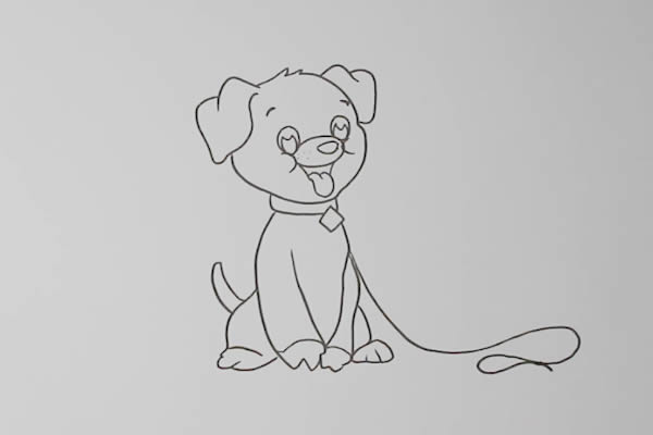 開心的小狗簡筆畫