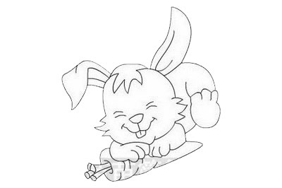 吃胡蘿卜的小白兔簡筆畫