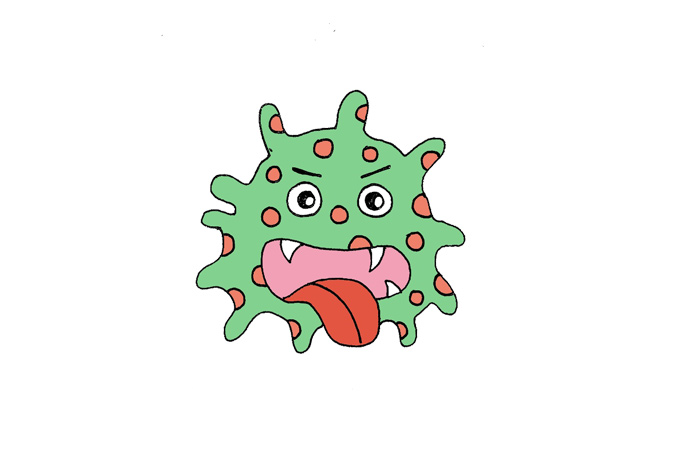 細菌病毒簡筆畫