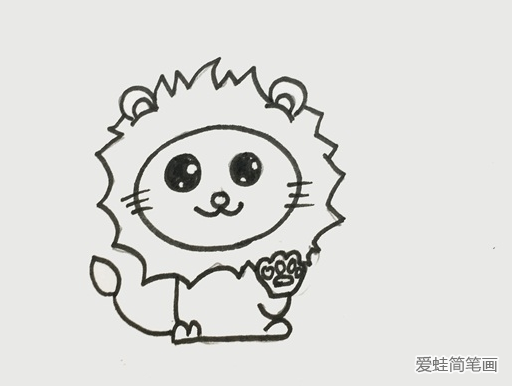 可愛的卡通小獅子簡筆畫