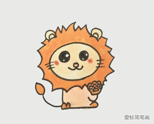 可愛的卡通小獅子簡筆畫
