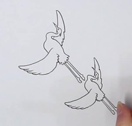 一行白鷺上青天簡筆畫