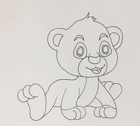 卡通豹子簡筆畫帶涂色