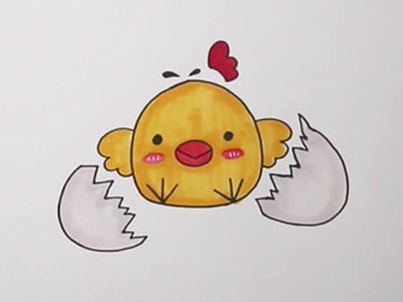關(guān)于小雞破殼的簡(jiǎn)筆畫