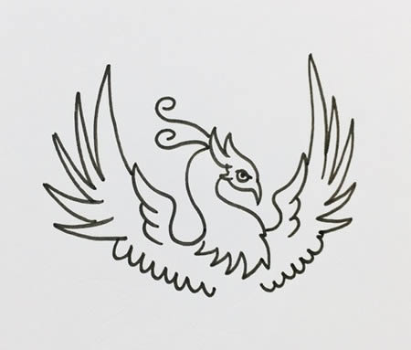 簡單又霸氣的火鳳凰簡筆畫