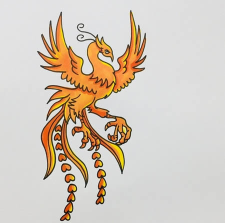 簡單又霸氣的火鳳凰簡筆畫