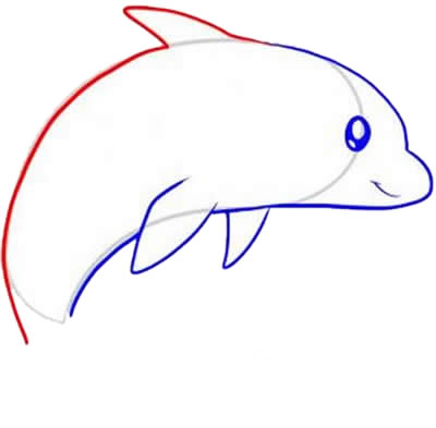 簡(jiǎn)單幾筆的海豚簡(jiǎn)筆畫(huà)