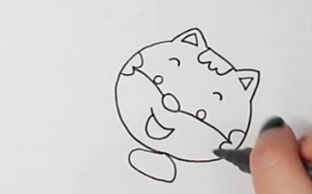 小貓釣魚的簡筆畫
