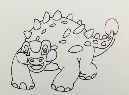 威猛的甲龍簡筆畫怎么畫