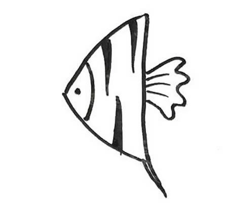 非常簡單的神仙魚簡筆畫