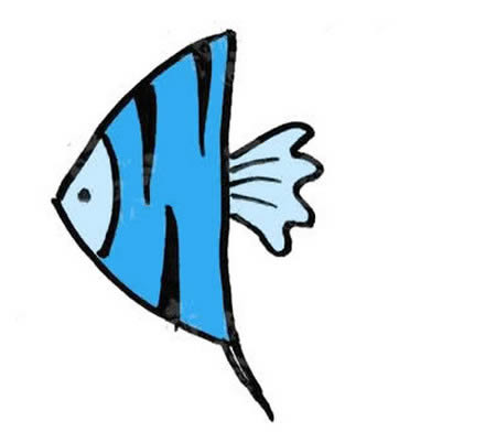 非常簡單的神仙魚簡筆畫