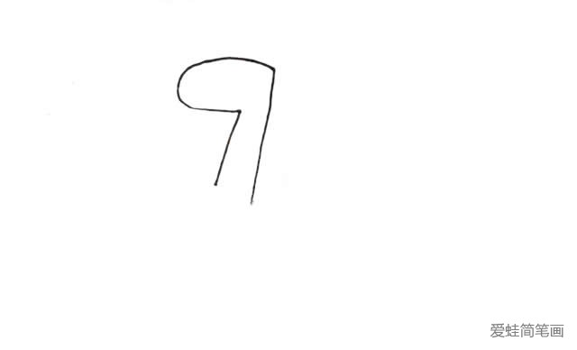 用數字7畫可愛的長頸鹿
