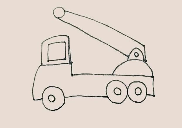 吊車簡筆畫的畫法步驟