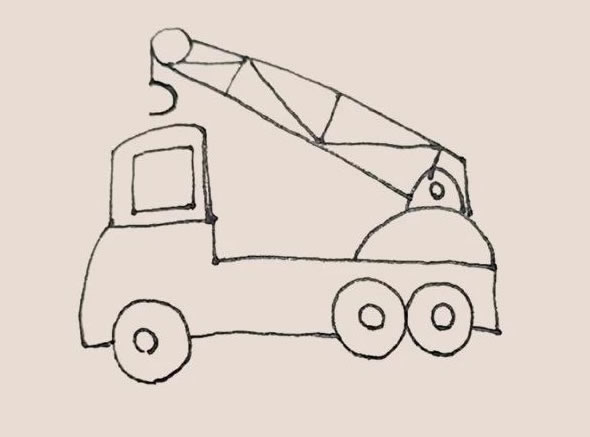 吊車簡筆畫的畫法步驟