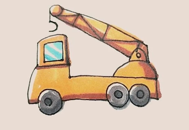 吊車簡筆畫的畫法步驟