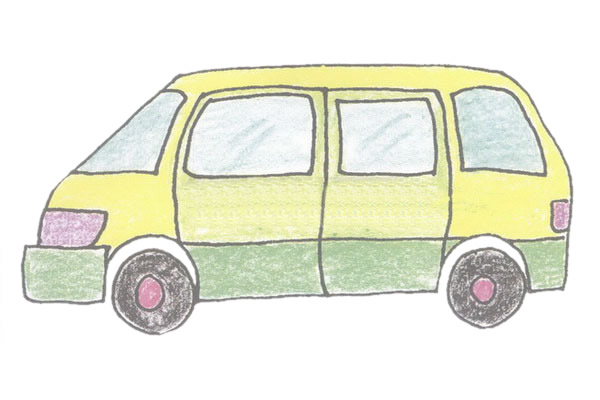 商務車簡筆畫的畫法