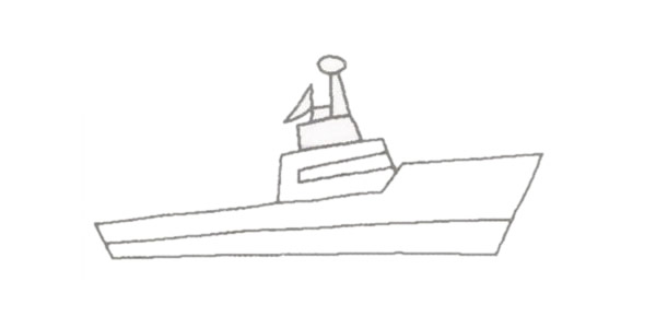漂亮的軍艦簡筆畫