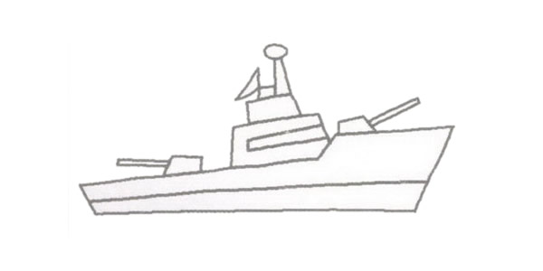 漂亮的軍艦簡筆畫