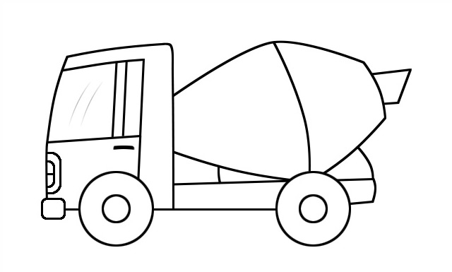 混凝土攪拌車兒童簡筆畫
