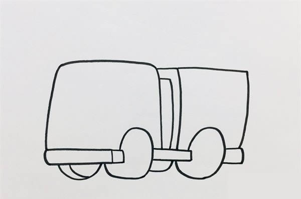 兒童卡通消防車簡筆畫
