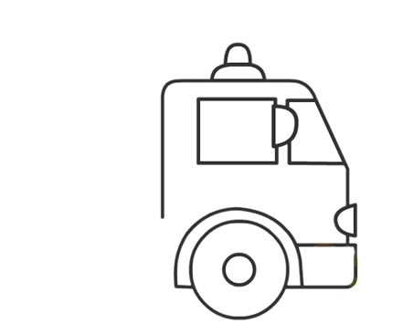 帶顏色的消防車簡筆畫