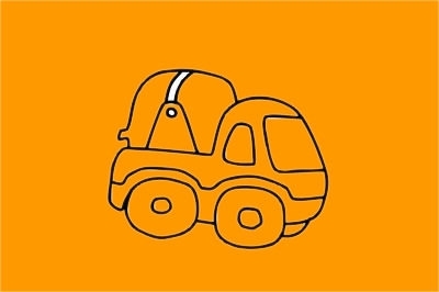 分享幾幅攪拌車簡筆畫