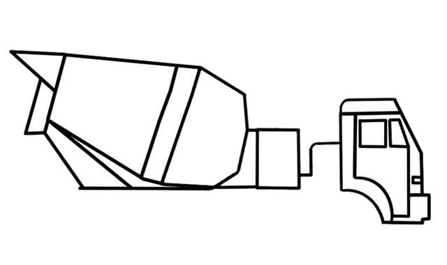 混凝土攪拌車(chē)簡(jiǎn)筆畫(huà)步驟