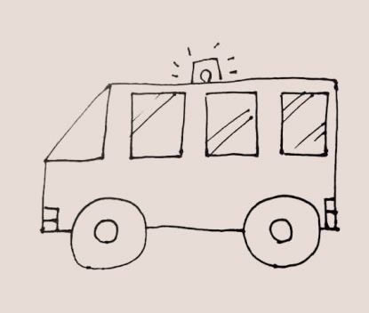 飛馳中的救護車簡筆畫