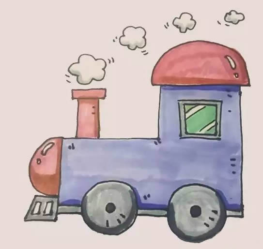 火車頭簡筆畫步驟