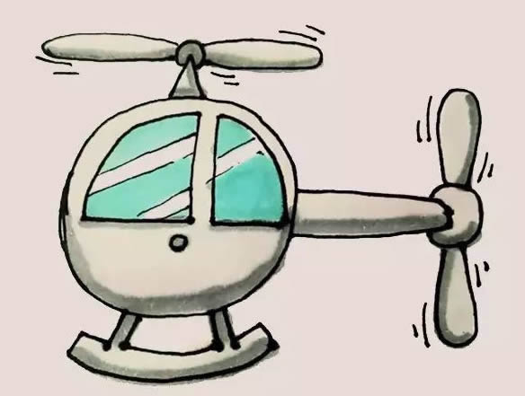 小型直升機簡筆畫
