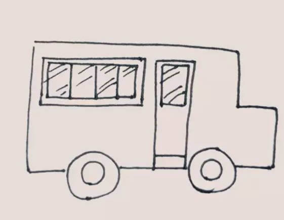 校車簡筆畫步驟教程