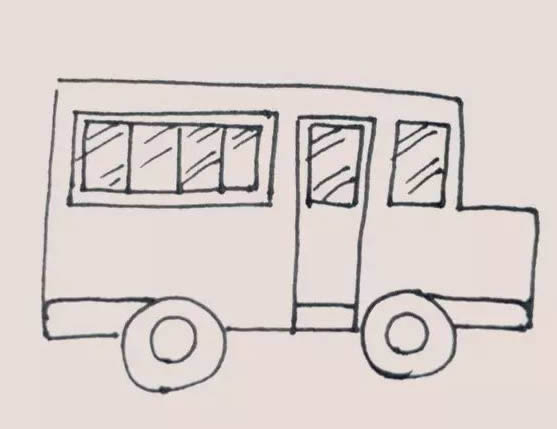 校車簡筆畫步驟教程