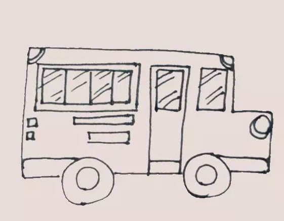 校車簡筆畫步驟教程