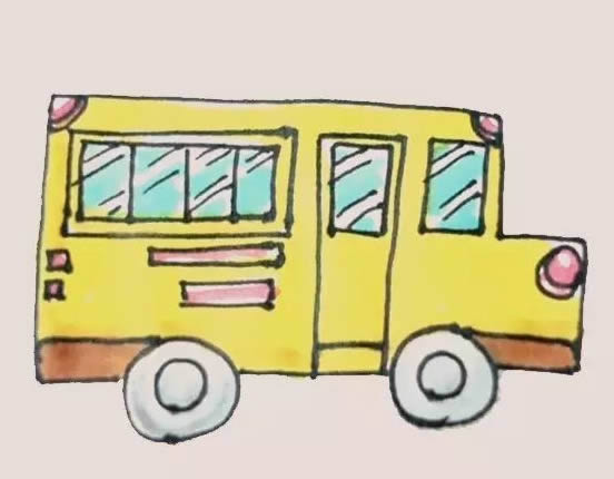 校車簡筆畫步驟教程