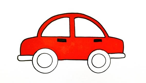 兒童簡筆畫小汽車彩色畫法