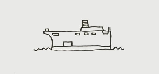 漂亮的軍艦簡筆畫步驟