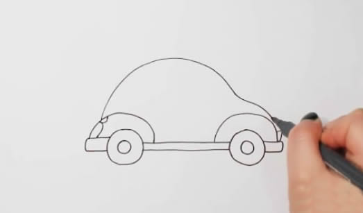 涂色的小汽車簡筆畫