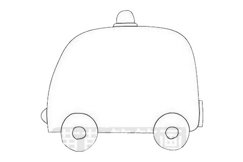 非常簡單的救護車簡筆畫
