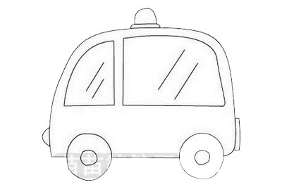 非常簡單的救護車簡筆畫