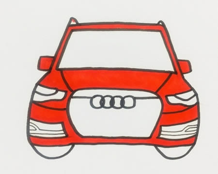 奧迪汽車簡筆畫詳細步驟