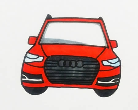 奧迪汽車簡筆畫詳細步驟