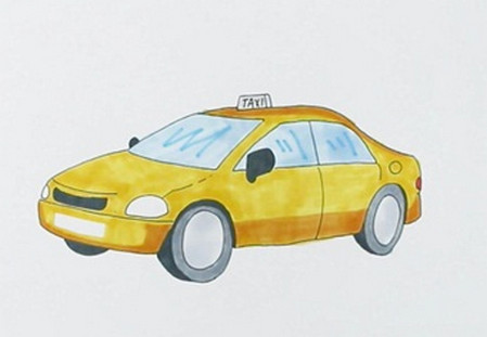 出租車簡筆畫的步驟詳解