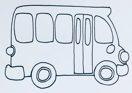 校車簡筆畫怎么畫簡單又漂亮 彩色畫法
