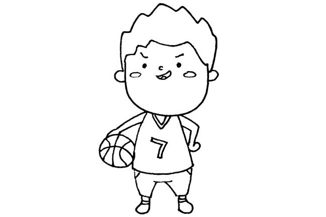 卡通籃球運動員簡筆畫